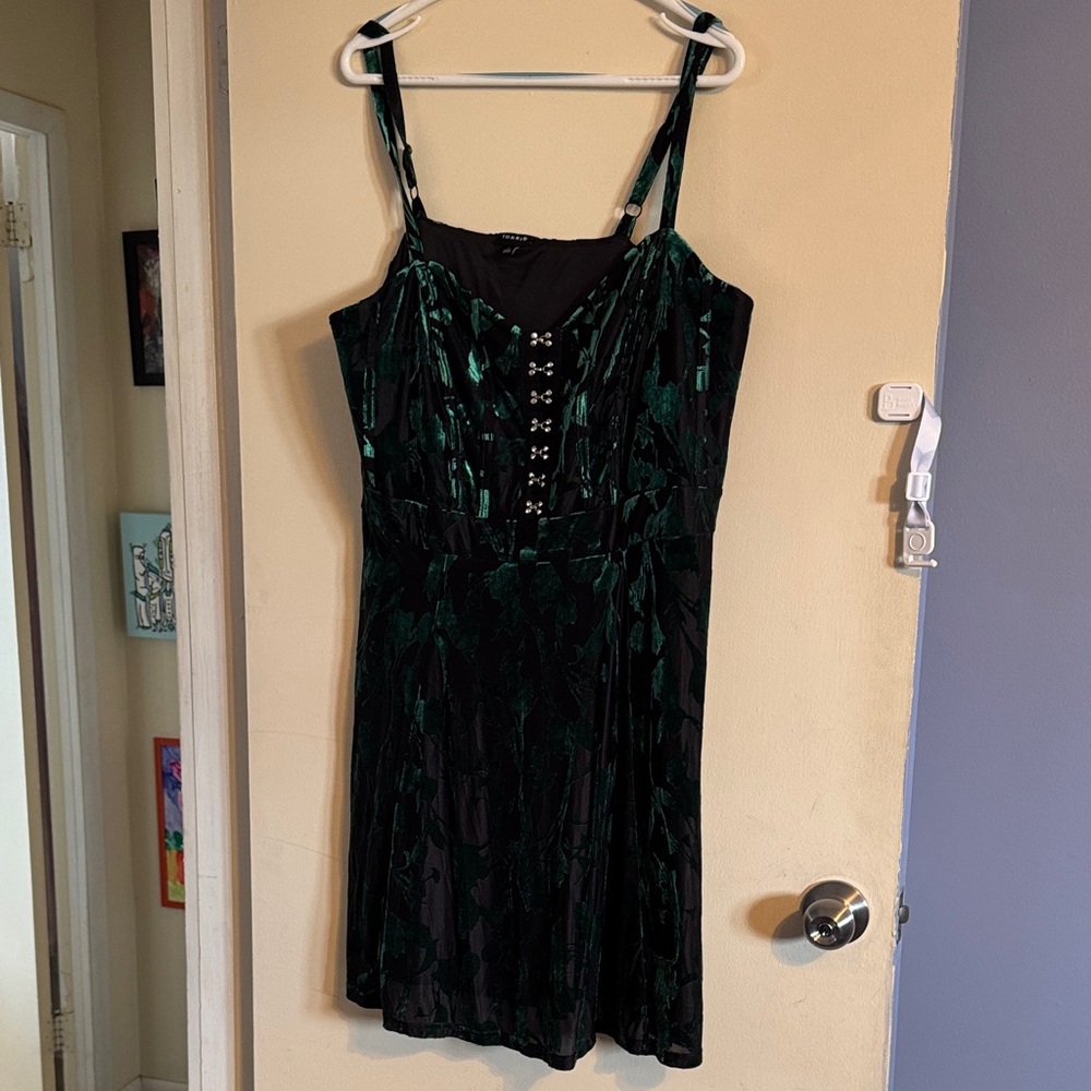 Torrid Black and Teal Mini Dress